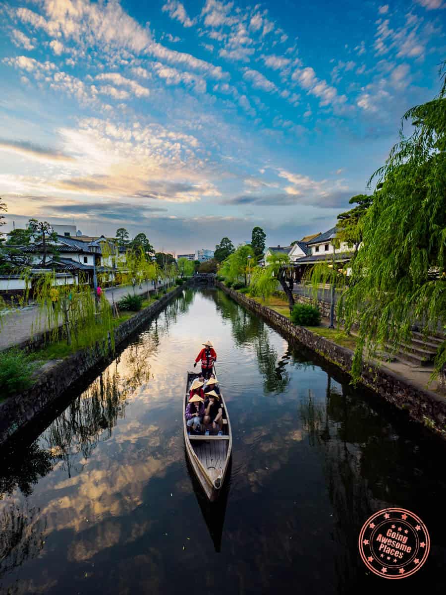 kurashiki bikan historic quarter punting boat tour at sunset