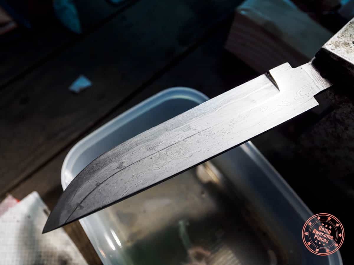 kurogane workshop example of tamahagane knife blade