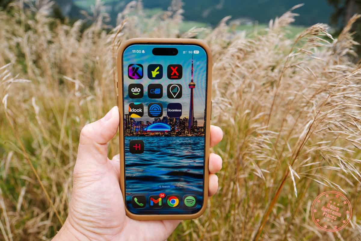 layout of esim apps on smartphone