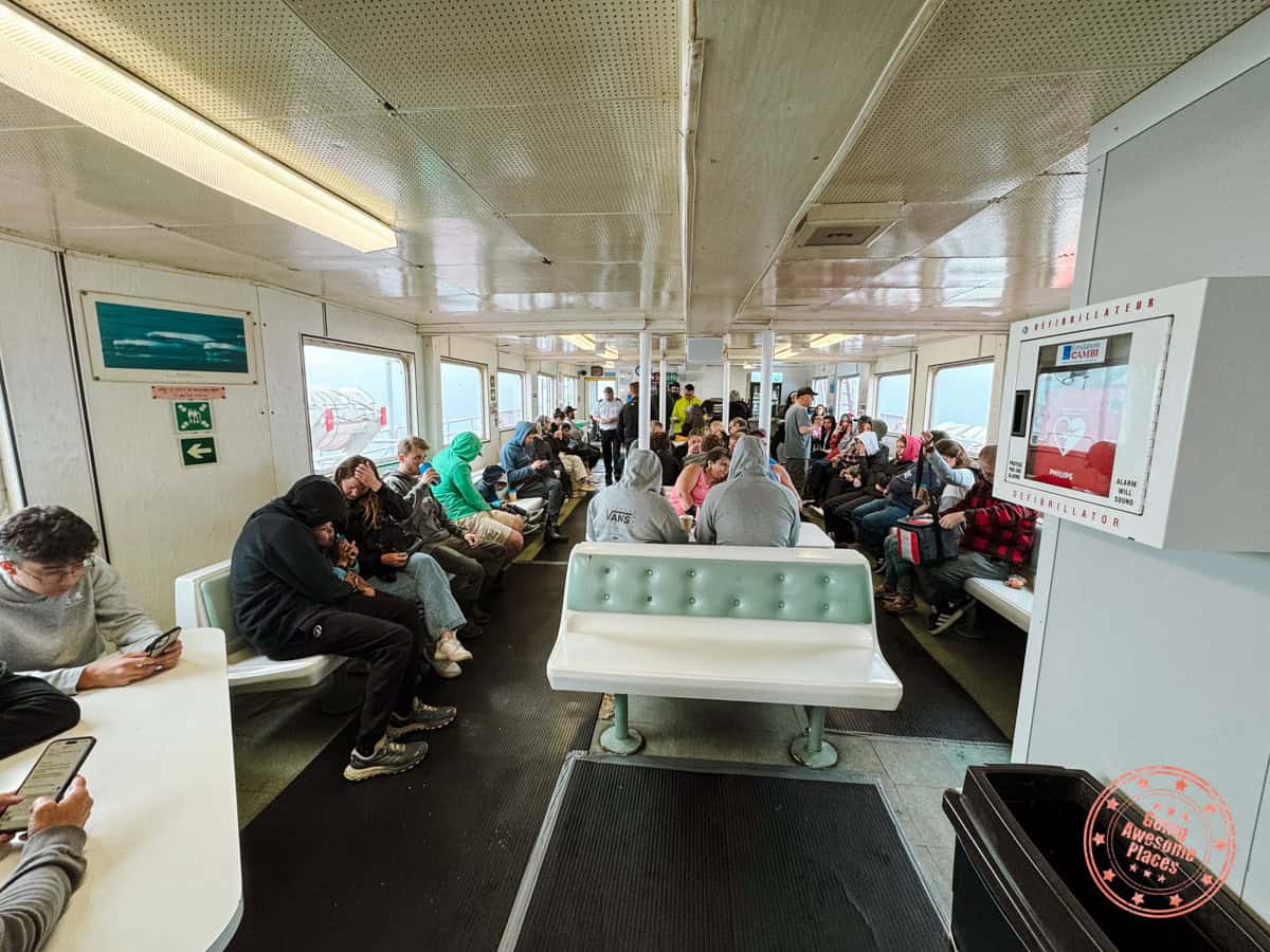 les escoumins to trois pistoles ferry upper interior cabin