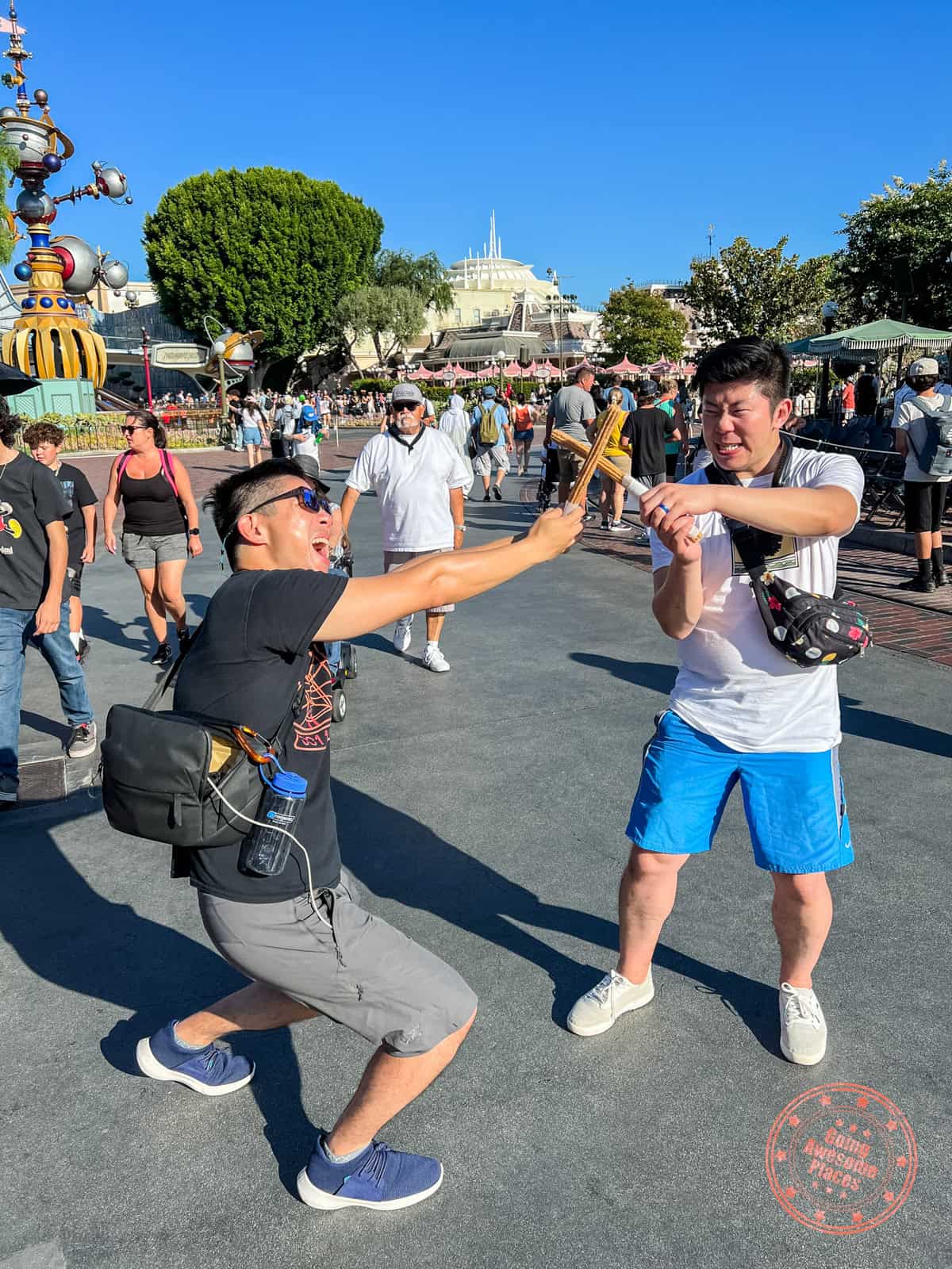 lightsaber duel with churros in disneyland california