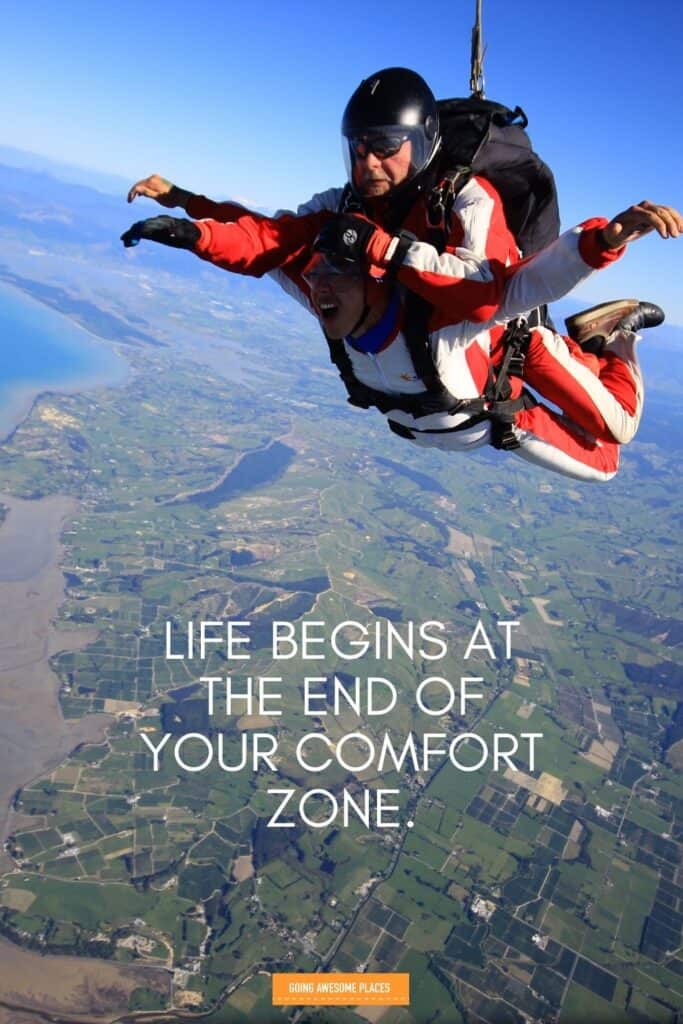 life begins at the end o your comfort zone adventure wanderlust quote