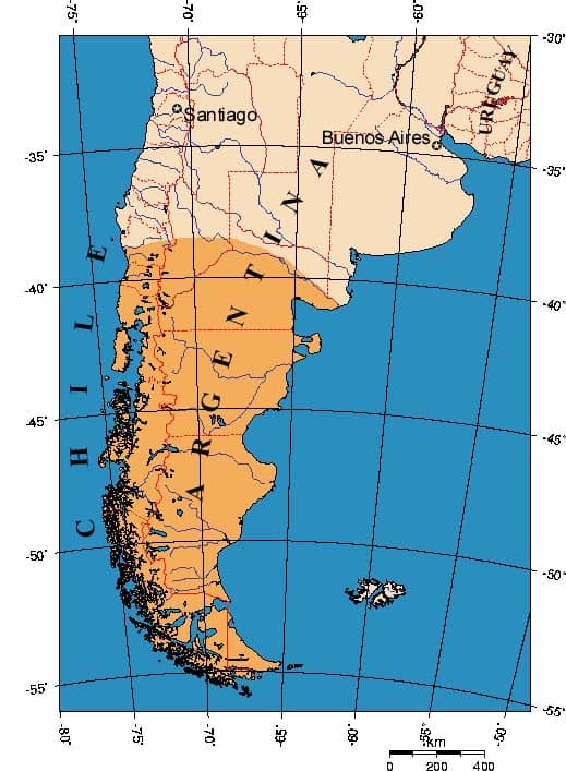 map of patagonia region