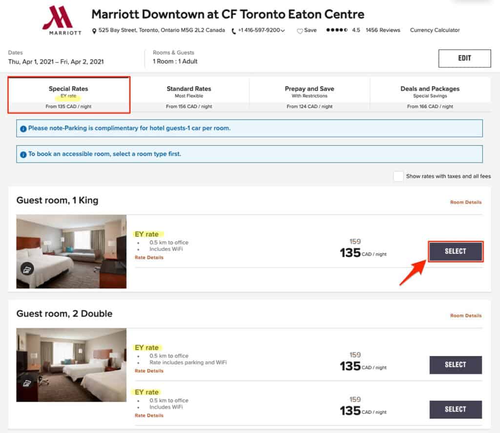 how to enter marriott corporate code step 4