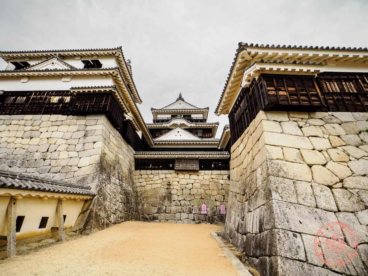 matsuyama castle tower entrance in 12 day shikoku itinerary
