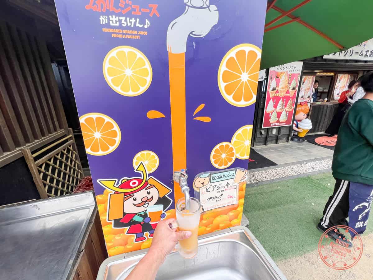 mikan drink stand in matsuyama castle grounds