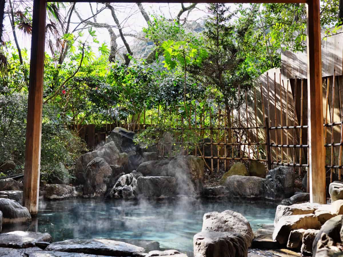 one of the many hot springs in misasa onsen