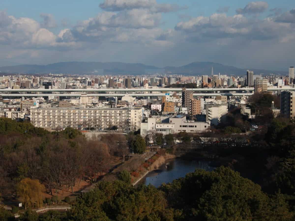 view of nagoya from the nagoya castle