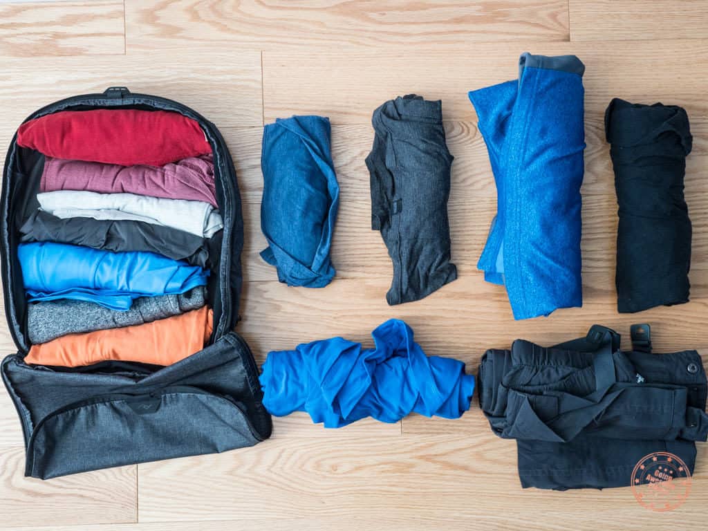 how to roll your clothes packing technique tutorial
