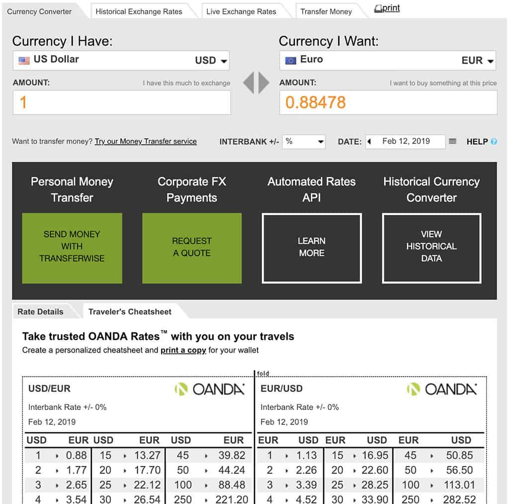 original pocket oanda currency cheat sheet page