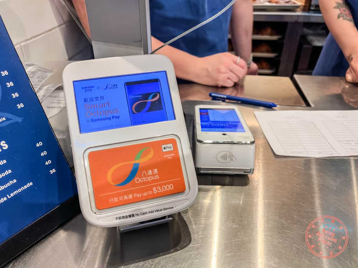 octopus card point of sales tap system in hong kong
