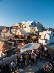 oia sunset crowd view from the castle are pretty bad