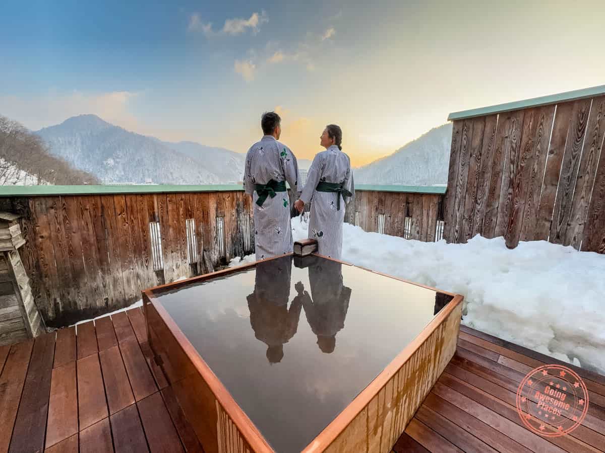 open air rooftop private onsen at jozankei dai-ichi hotel suizantei