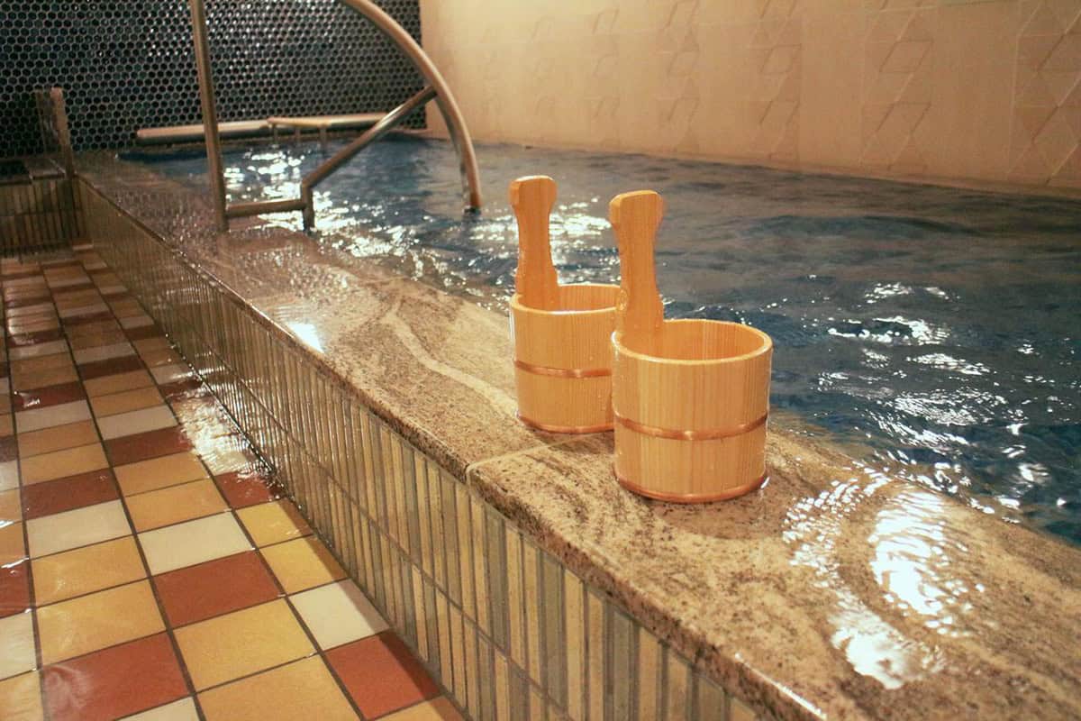 osaka onyado nono namba natural hot spring hotel onsen with wooden buckets
