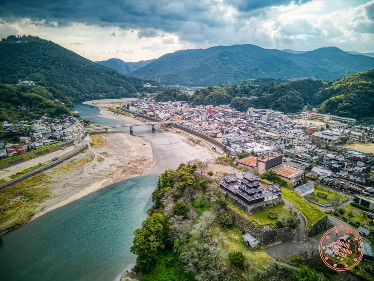 ozu castle aerial photo in 12 day shikoku itinerary