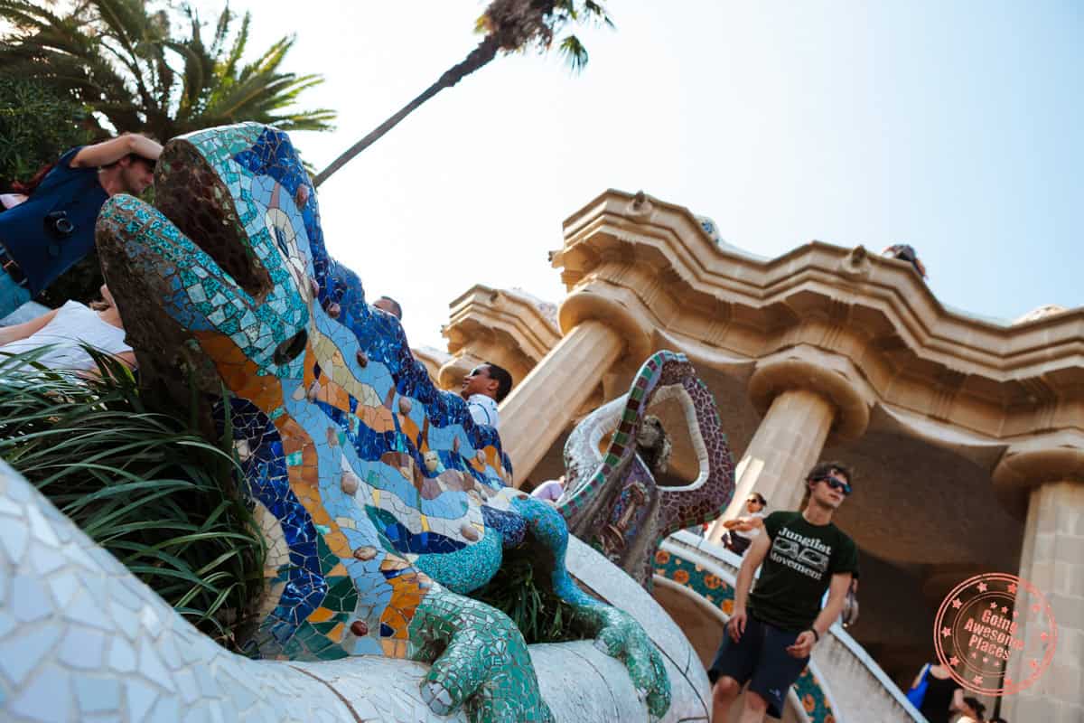 parc guell lizard el drac in barcelona spain