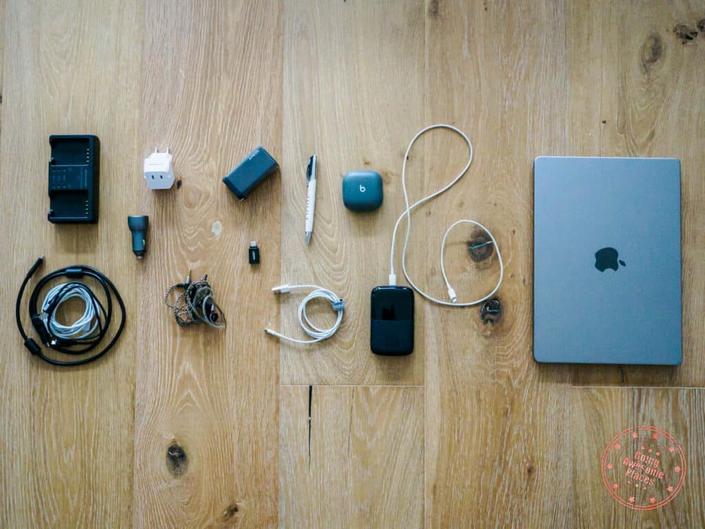 electronic items you'll find in a patagonia packing list