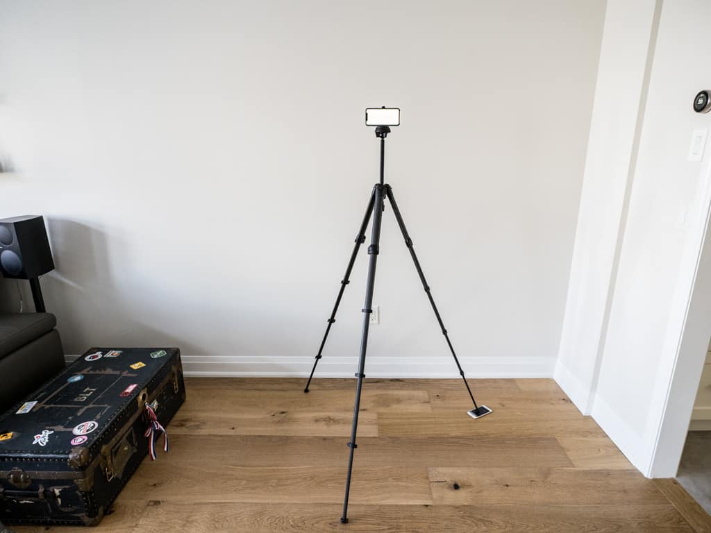 peak design travel tripod vibration test set up