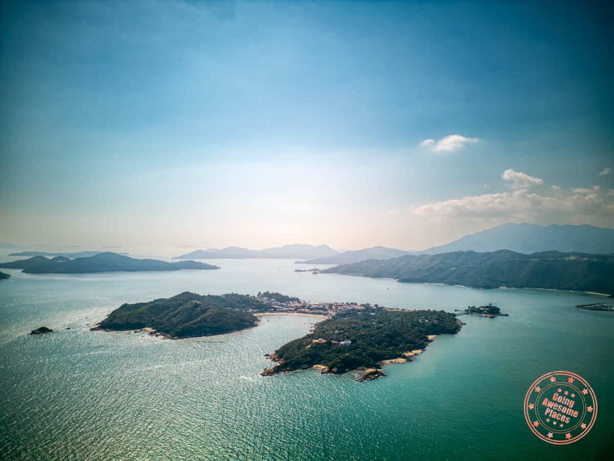 peng chau island aerial overview of this outlying island in hong kong