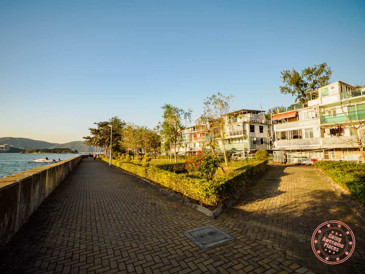 peng chau seaside promenade at sunset
