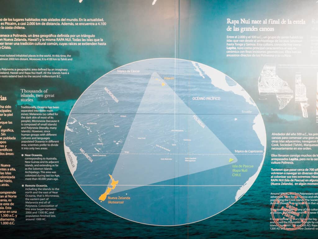 polynensian triangle diagram at easter island museum