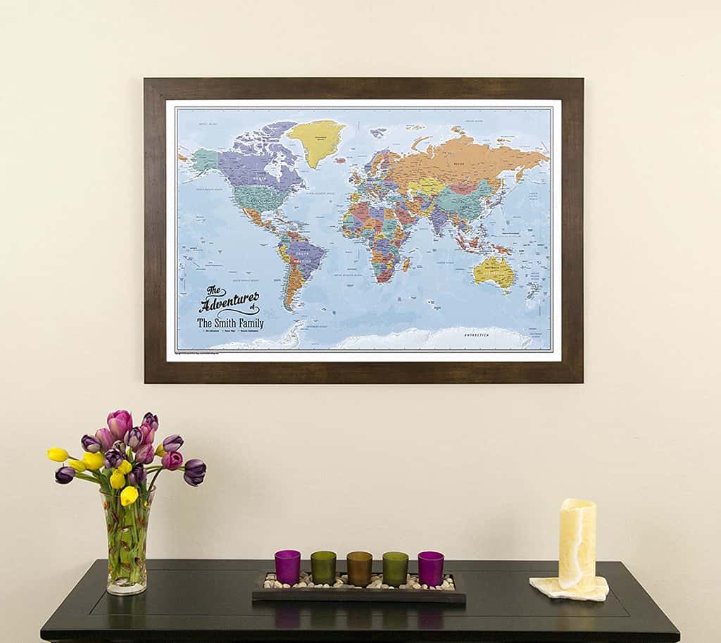 push pin travel maps canvas with background