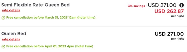 radisson hotels americas semi flexible rate example