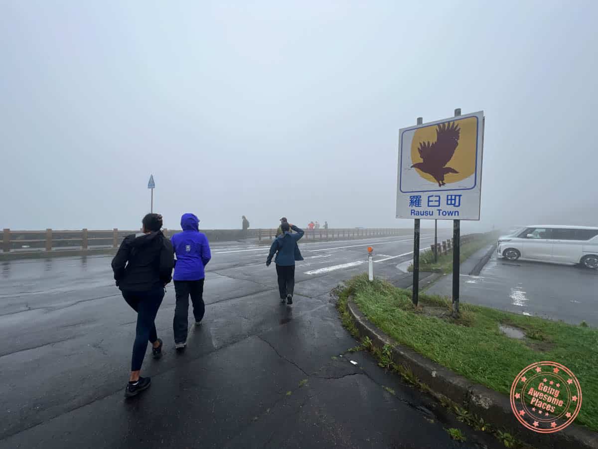 rainy shiretoko pass viewpoint