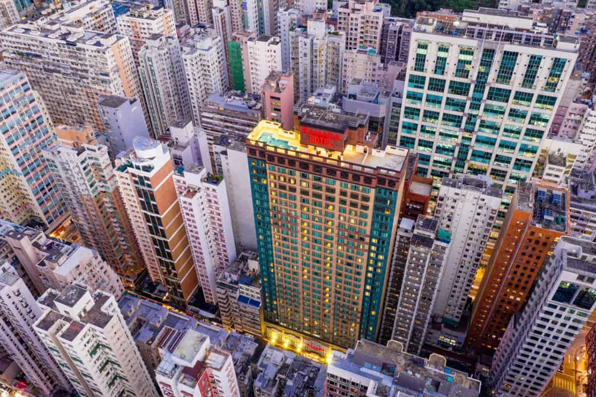 arial top down view of ramada hong kong grand view hotel