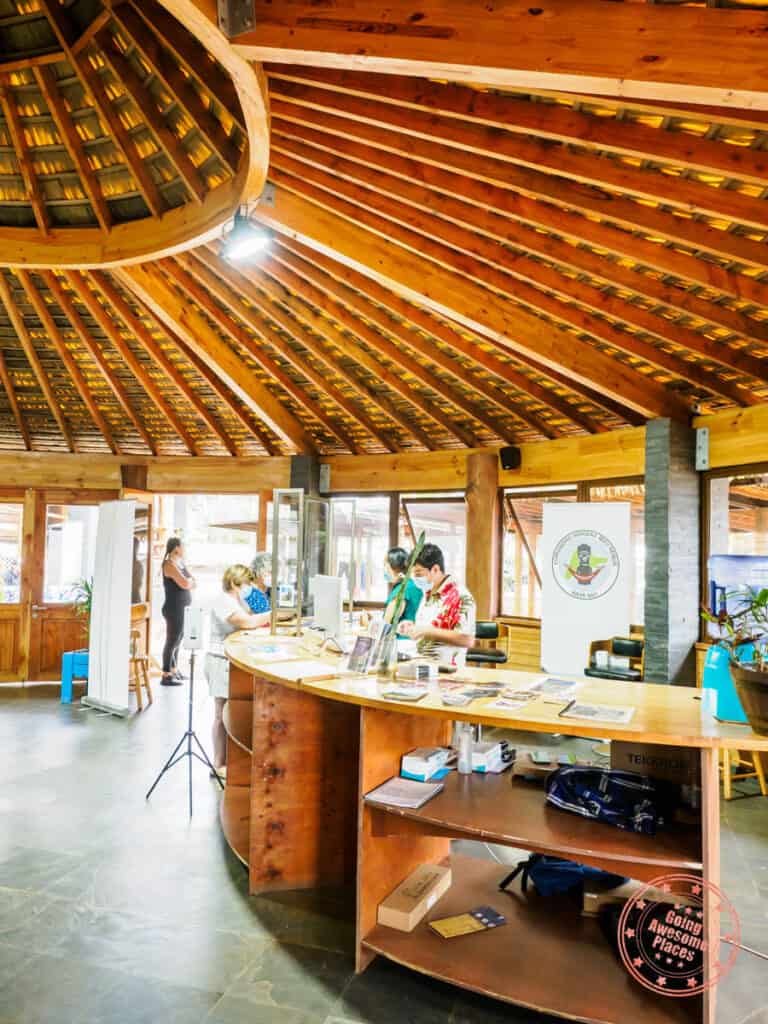 mau henua customer service office interior for easter island national park tickets
