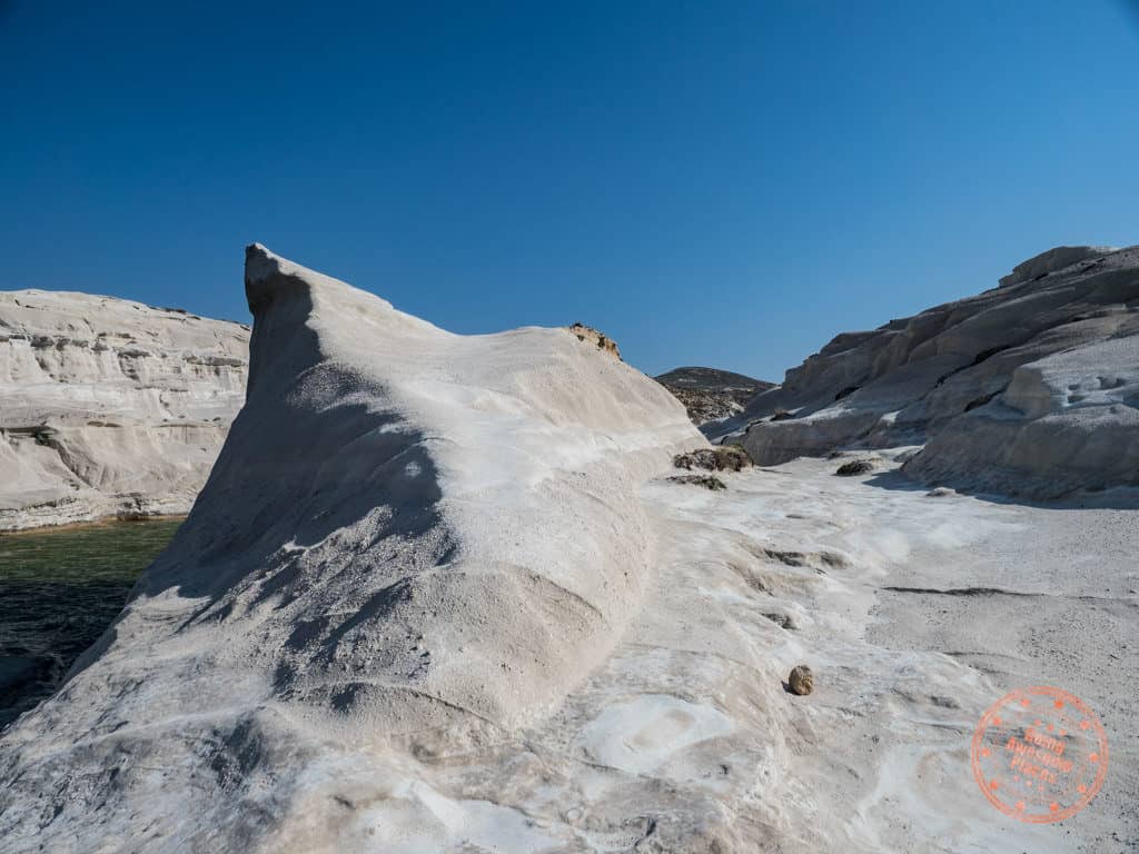 sarakiniko lunar surface beach in milos greece