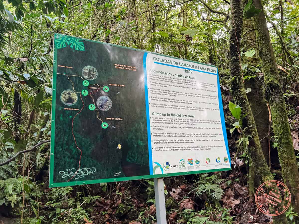 sendero coladas trail map end points