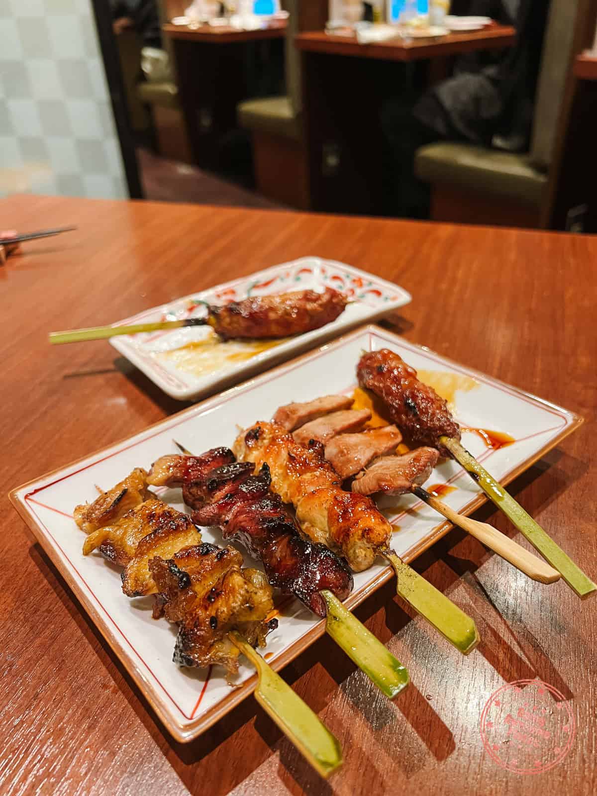 skewers at the yakitori haretsubame shinjuku higashiguchi local restaurant in tokyo