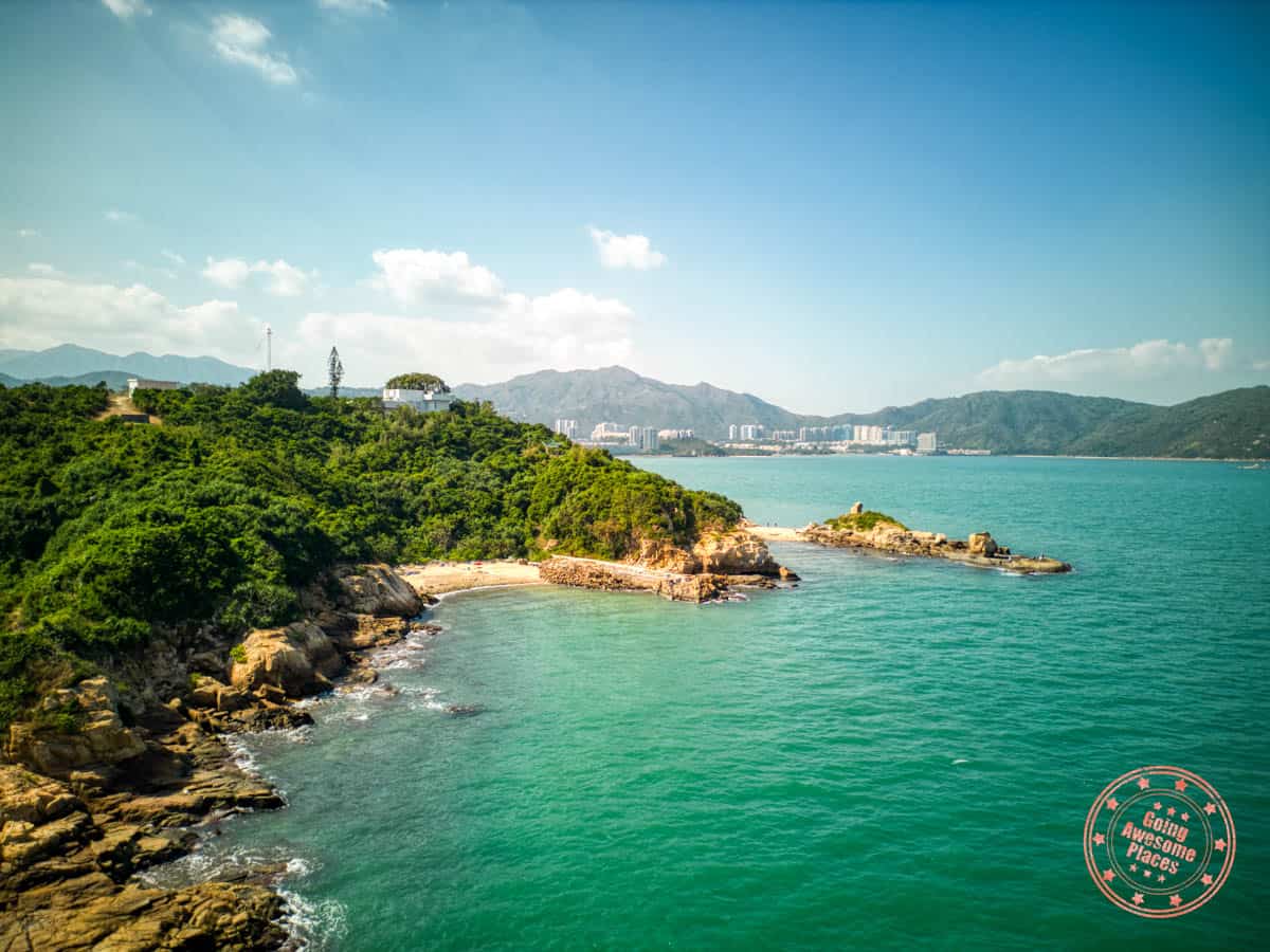 snoopy rock and old fishermans rock aerial photo of peng chau island