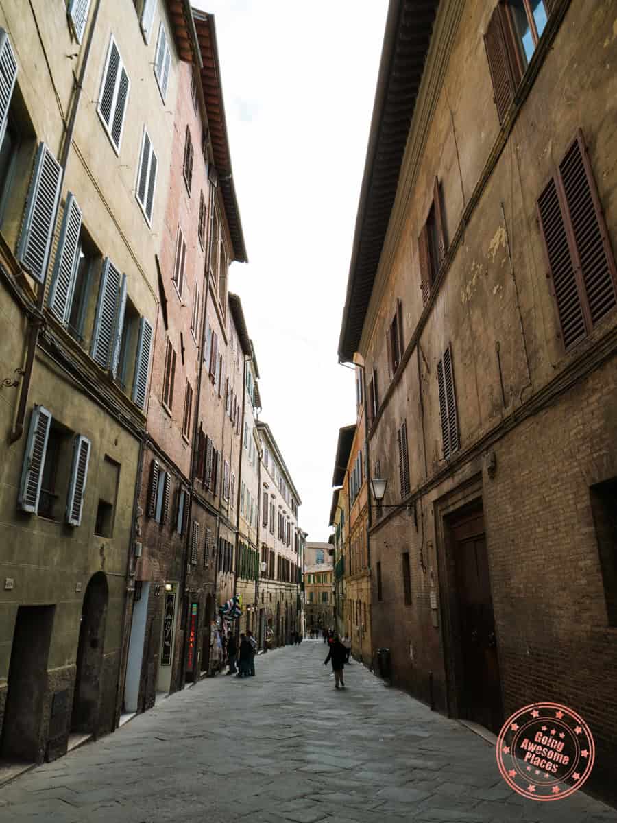 calm streets of siena in tuscany