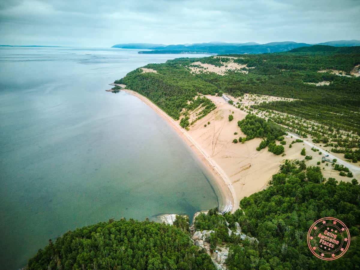 tadoussac les dunes aerial shot