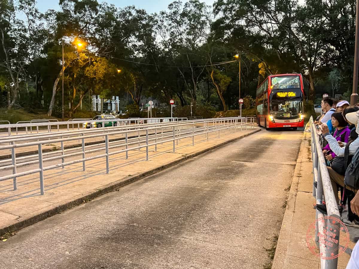 taking bus 96r bus on the weekend back to hong kong from pak tam chung