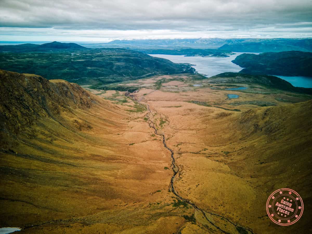 the tablelands gros morne national park aerial photo