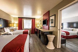 tilt hotel universal hollywood bedroom suite interior