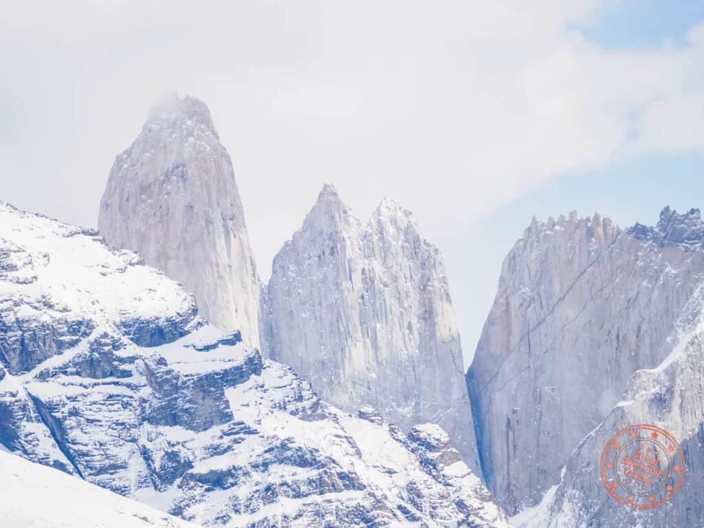 torres del paine towers in september in patagonia