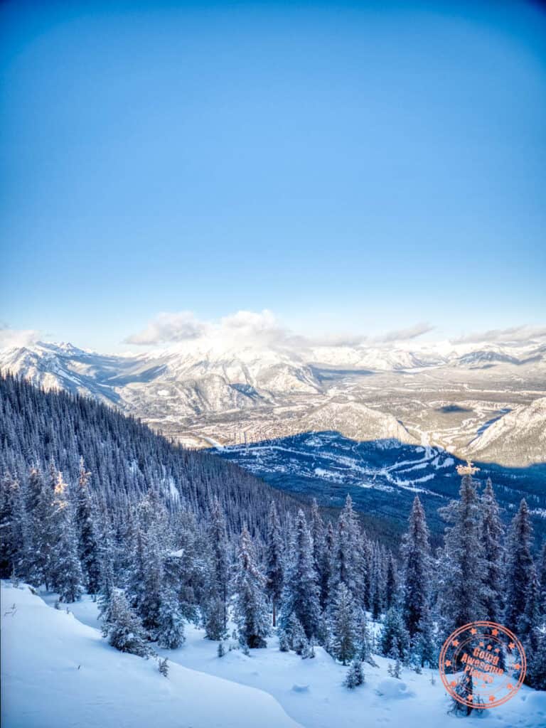 town of banff panoramic view from sulphur mountain