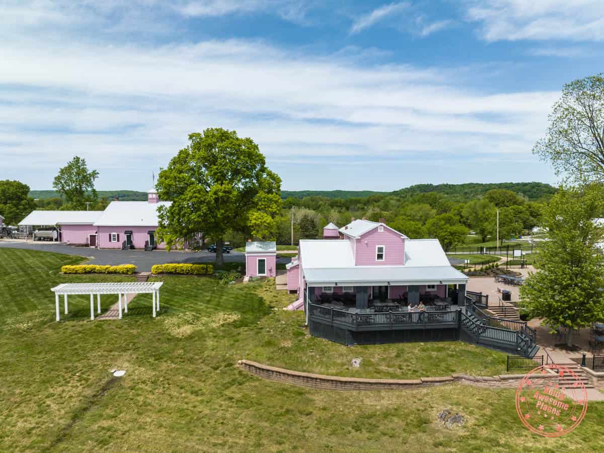 visiting and wine tasting at mount pleasant estates aerial photo