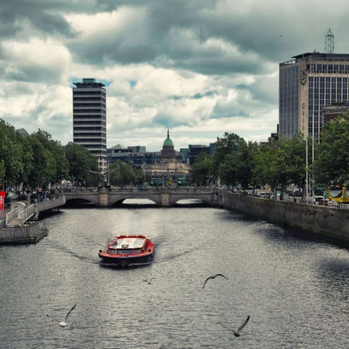 view of river liffey through dublin