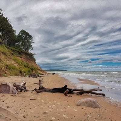 western coast open baltic sea sandy beach